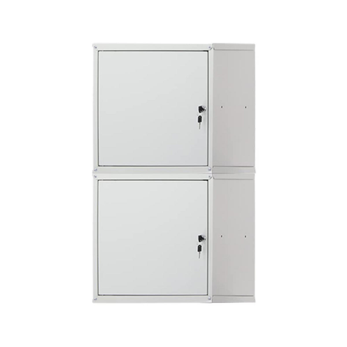 SCHLIESSFACHWÜRFEL Cubic 2er-Set XL 45x45x45 cm Grau - Grau, Metall (90/45/45cm) - PROREGAL