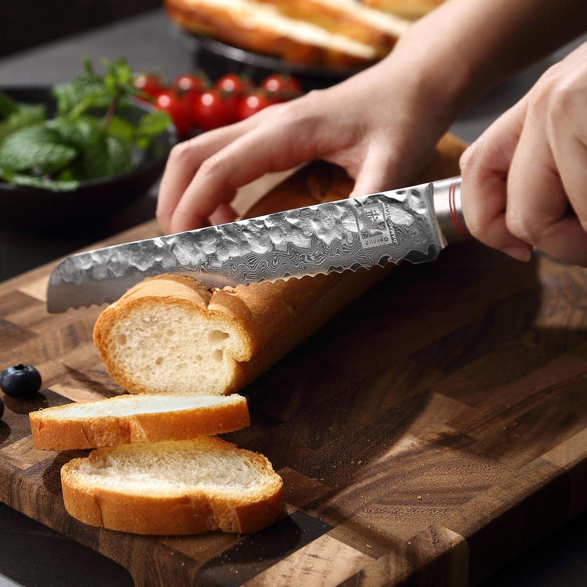 BROTMESSER 20 cm - Braun, Holz/Metall (34cm) - Zayiko