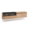 LOWBOARD Elektrokamin, Hängend, eiche, schwarz, 200/35/45cm - Eichefarben, Holzwerkstoff (200/45/35cm) - Skraut Home