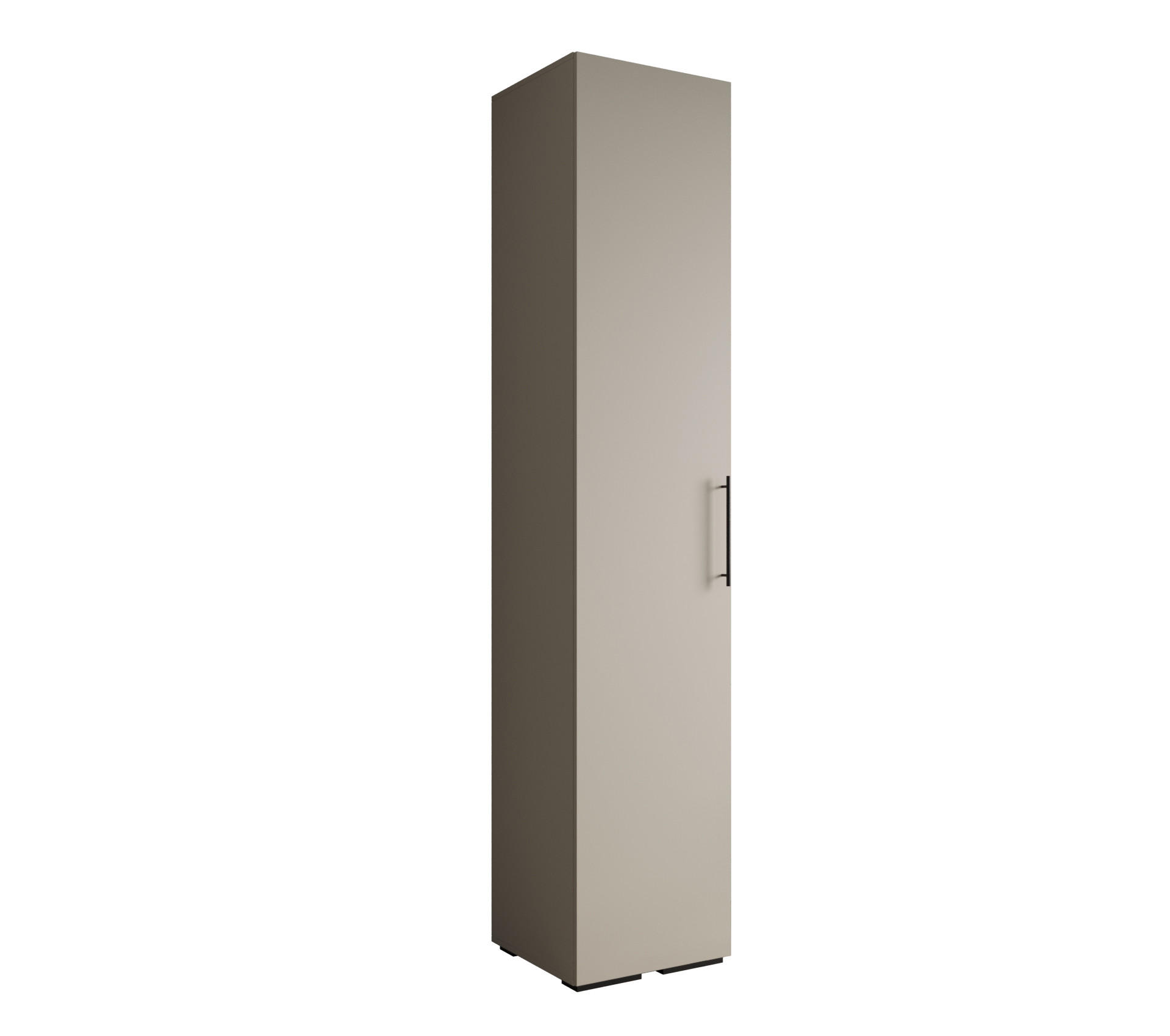 DREHTÜRENSCHRANK 236.7/50/47 1-türig - Kaschmir/Schwarz, Holz/Metall (50/236.7/47cm) - Abiks Möbel