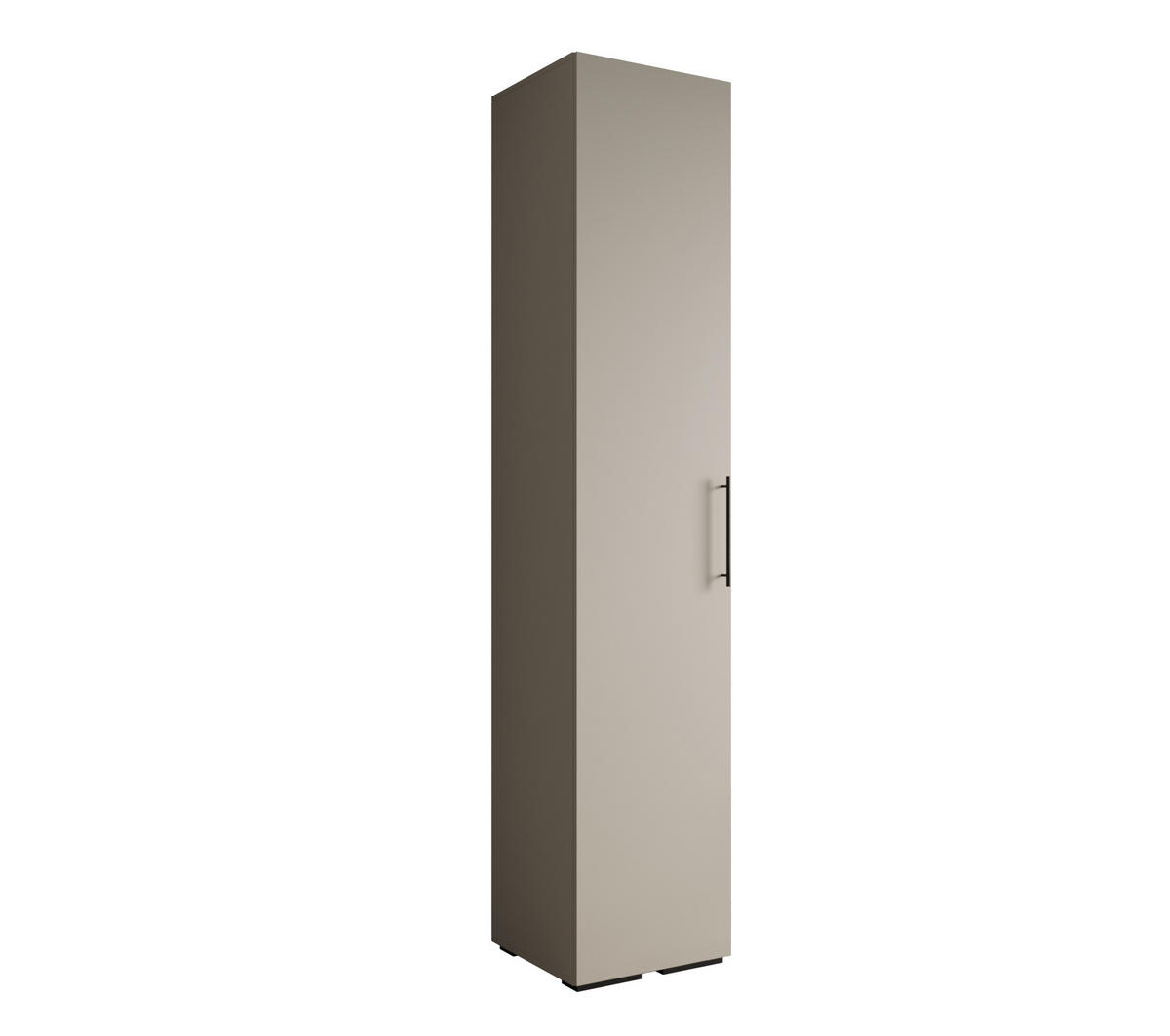 DREHTÜRENSCHRANK 236.7/50/47 1-türig - Kaschmir/Schwarz, Holz/Metall (50/236.7/47cm) - Abiks Möbel