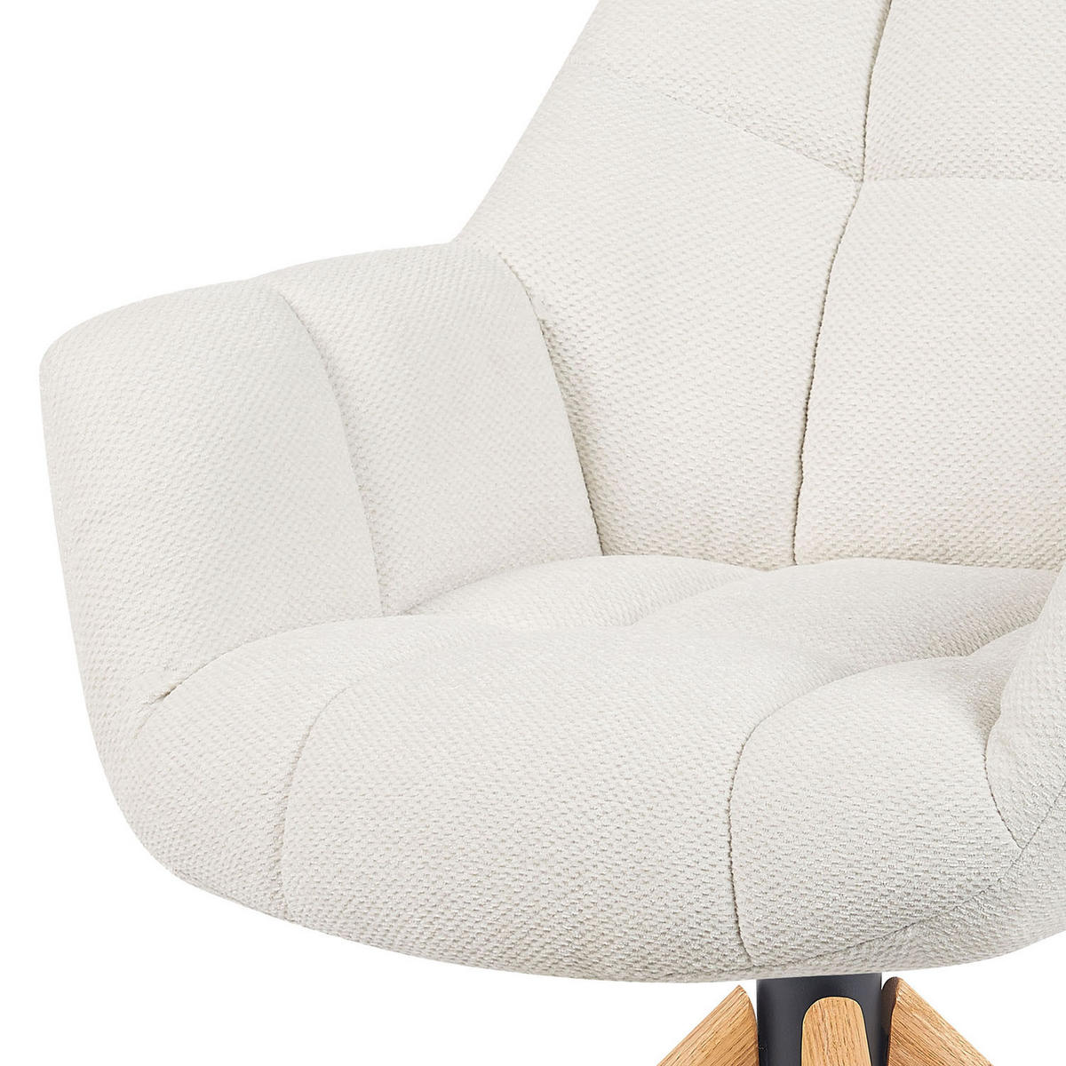 DREHSTUHL Mika-Nea - Honigeiche/Creme, Eichenholz/Holz (65/81/66cm) - DUBI Möbel