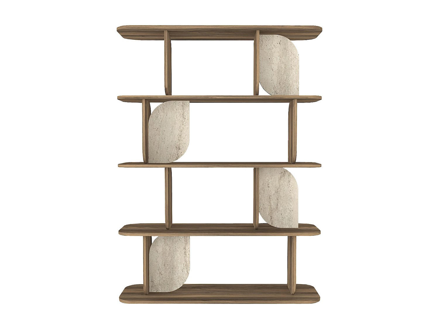 REGAL - 120 cm x 40 cm - holz - naturfarben dunkel, beige Neleria - Beige/Naturfarben, Holz (120/160.5/40cm) - Vente-Unique