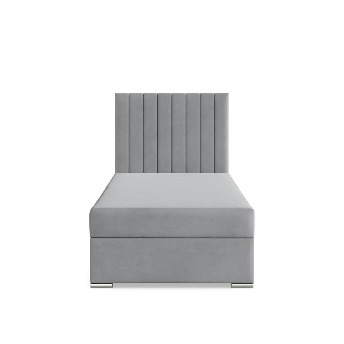 BOXBETT MIT KOPFTEIL 90x200 AGEN, Grau - Grau, Textil (90/200cm) - Mebligo