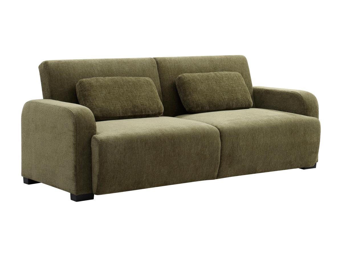 SCHLAFSOFA - 3 Personen-Sitzer - Stoff - Grün - - Grün, Textil (213/85/93cm) - Vente-Unique