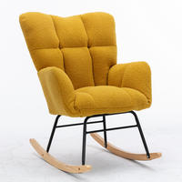 SCHAUKELSTUHL Teddy-Stoff mit hohem Rücken und Filzschutz 80/70/95 cm Gelb - Gelb, Textil (70/95/80cm) - Redom