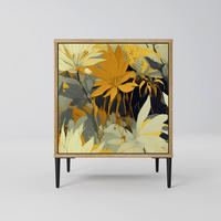 SIDEBOARD SUNKISSED LILY, Eichefarben, 57,5x42x72,5 cm, Schwarze Metallfüße - Eichefarben/Multicolor, Holzwerkstoff/Metall (57.5/72.5/42cm) - SpaceRebels