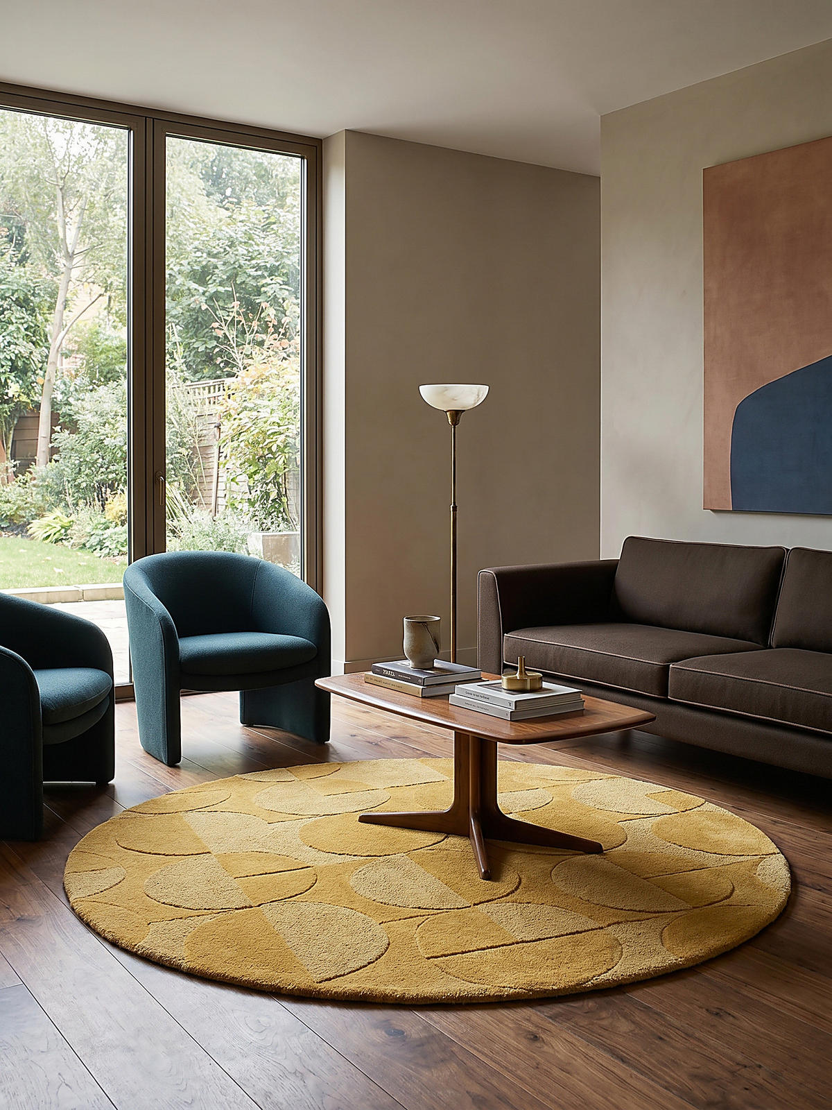 WOLLTEPPICH DEBEN Ø 160 cm - Gelb, Textil (160/160cm) - KADIMA DESIGN