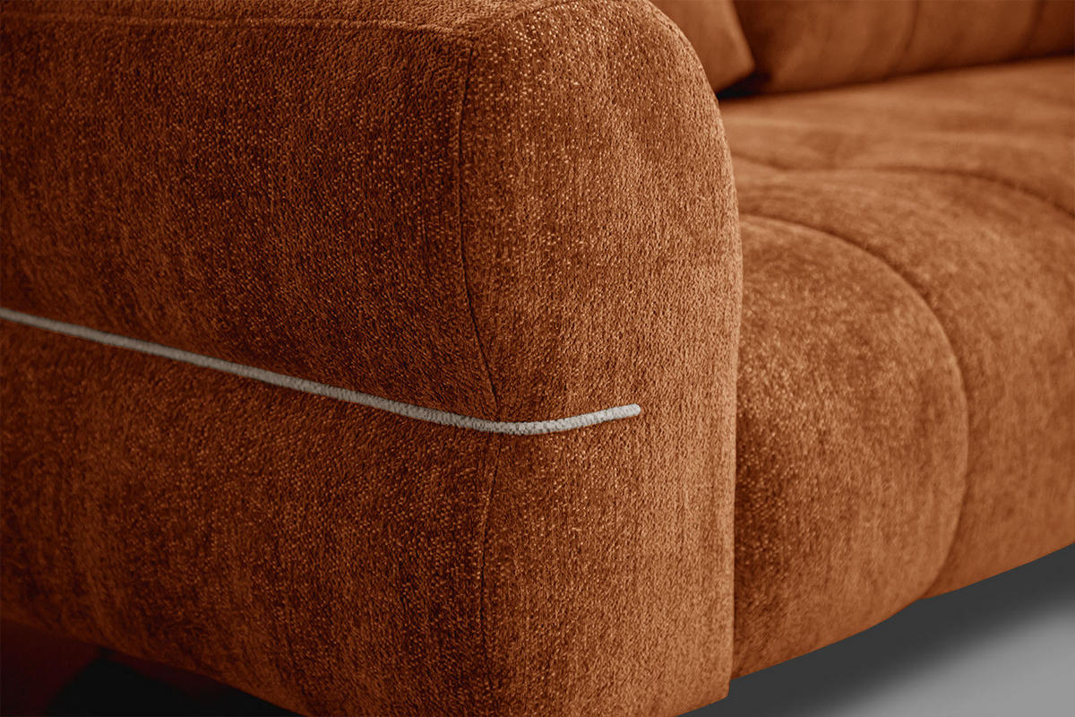 SOFA SALVINI 2,5-Sitzer, dunkelorange - Dunkelorange/Schwarz, Holzwerkstoff/Textil (176/88/99cm) - Courtois Laville