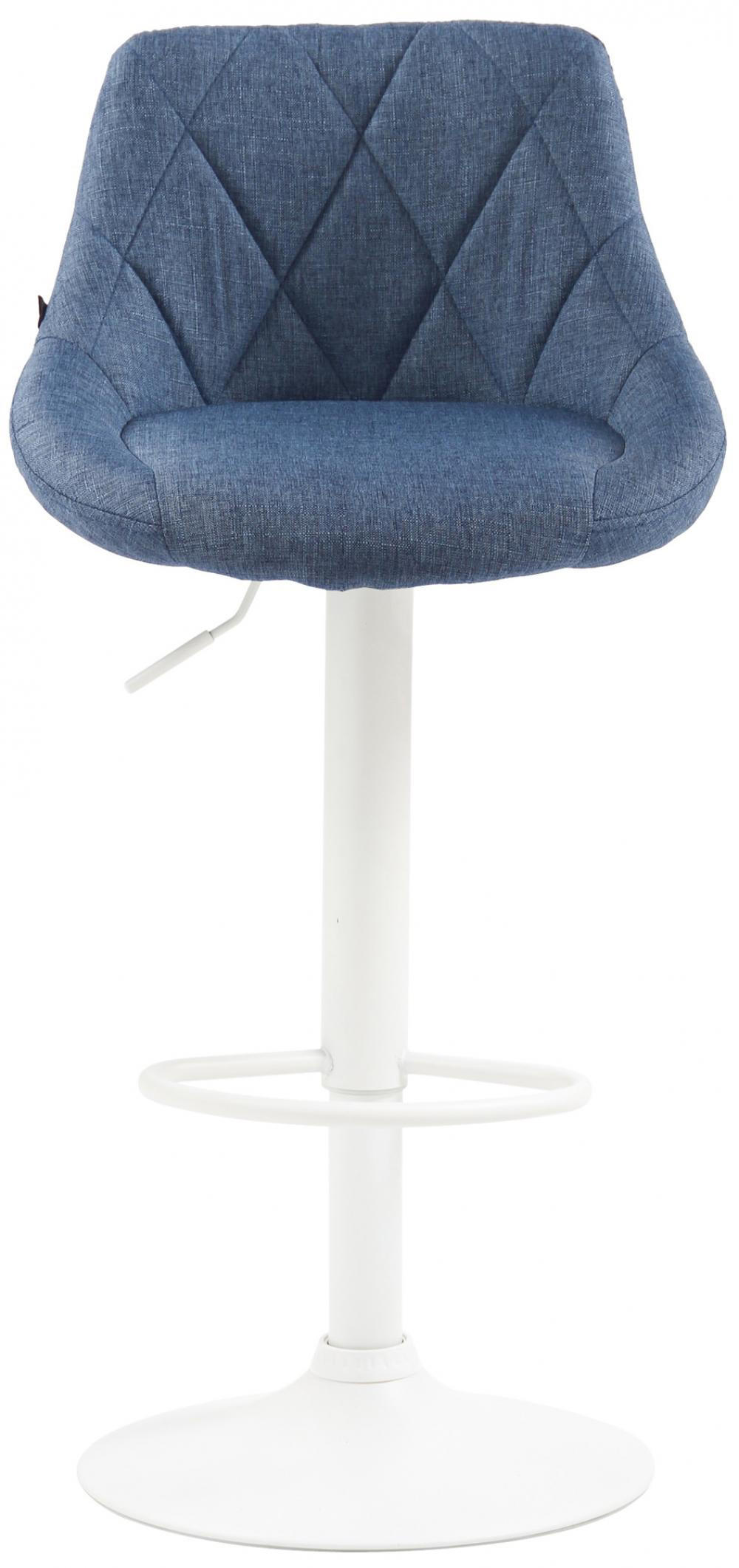 BARHOCKER Stoff blau - Blau/Weiß, Textil/Metall (46/83/49cm) - CLP