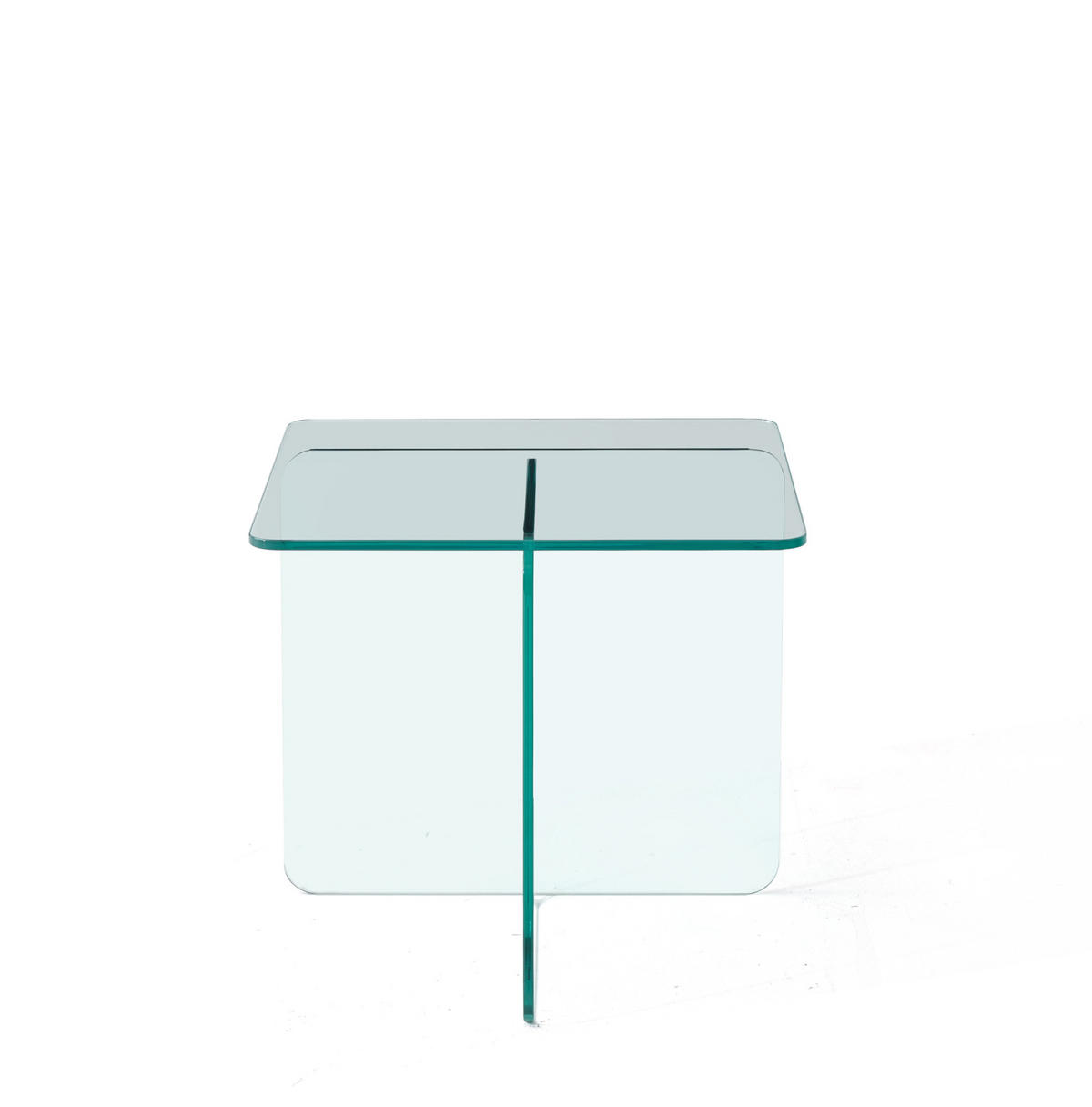 BEISTELLTISCH aus Temperglas 45x45x41 cm Transparent für Wohnzimmer und Außenbereich - Transparent, Glas (45/45/51cm) - IVMEU