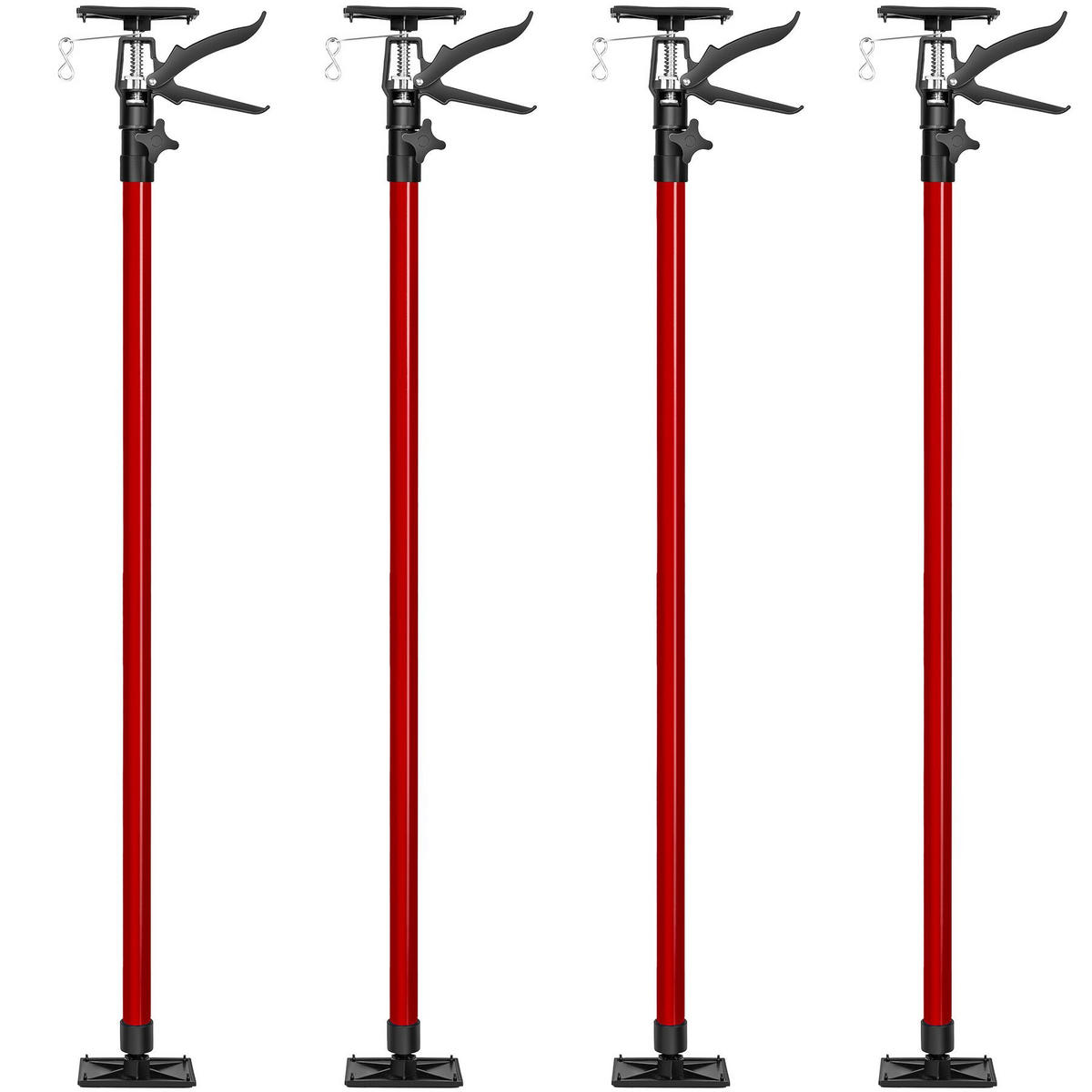 TELESKOPSTÜTZEN 4er Set, mit Schnellspannsystem, rot - Rot, Textil - tectake