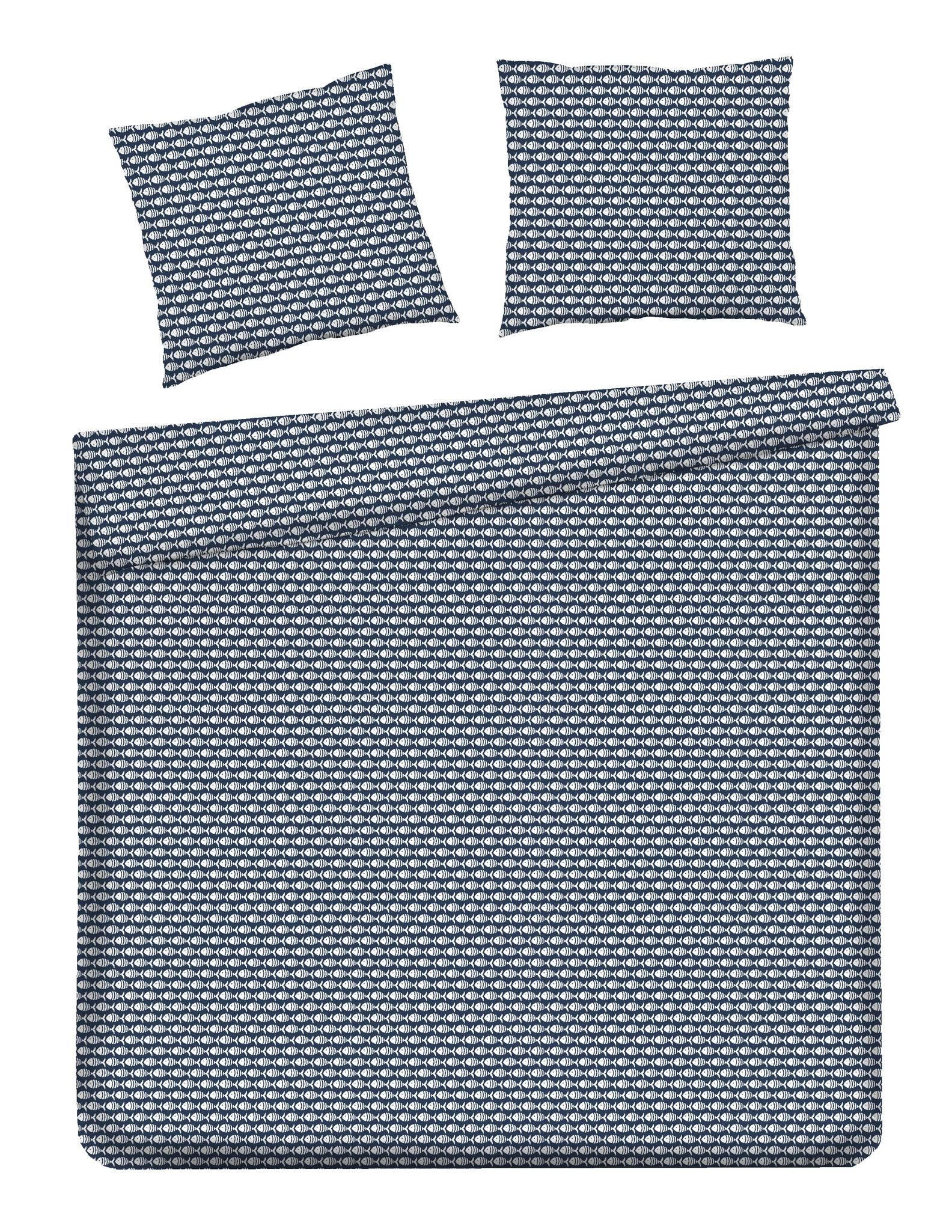 BETTWÄSCHE Ribena - Dunkelblau, Textil (200/220cm) - home&you