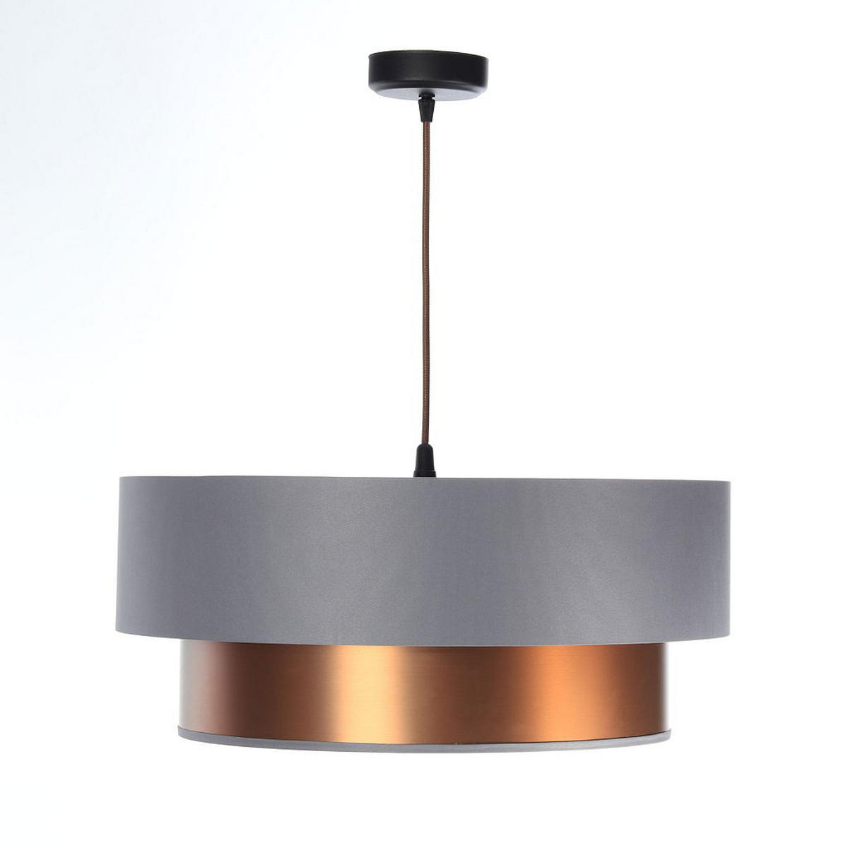 HÄNGELEUCHTE Grau 50/20 cm - Grau/Kupferfarben, Kunststoff (50/1/20cm) - ONZENO