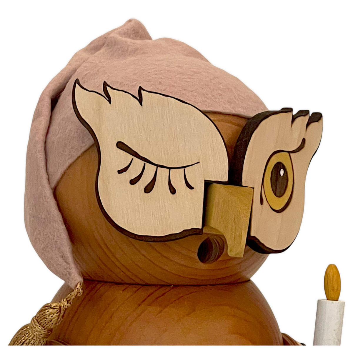 RAUCHFIGUR Eule Schlafmütze 15 cm - Multicolor, Holz (10/15/10cm)