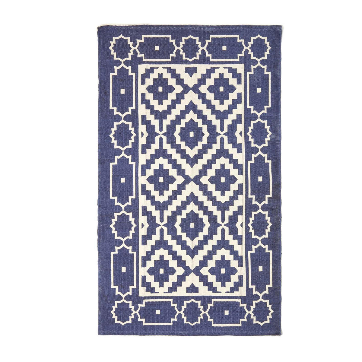 BAUMWOLLTEPPICH Halmstad geometrisch 160/230 cm - Blau, Textil (160/230cm) - Homescapes