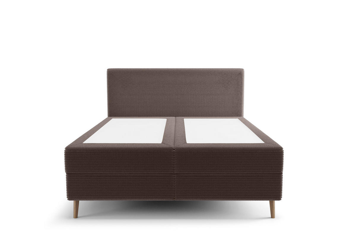 BOXBETT NARA mit Matratze H3, Bonell und Topper 180x200 POSO 004 - Braun, Textil (180/200cm) - Bedante