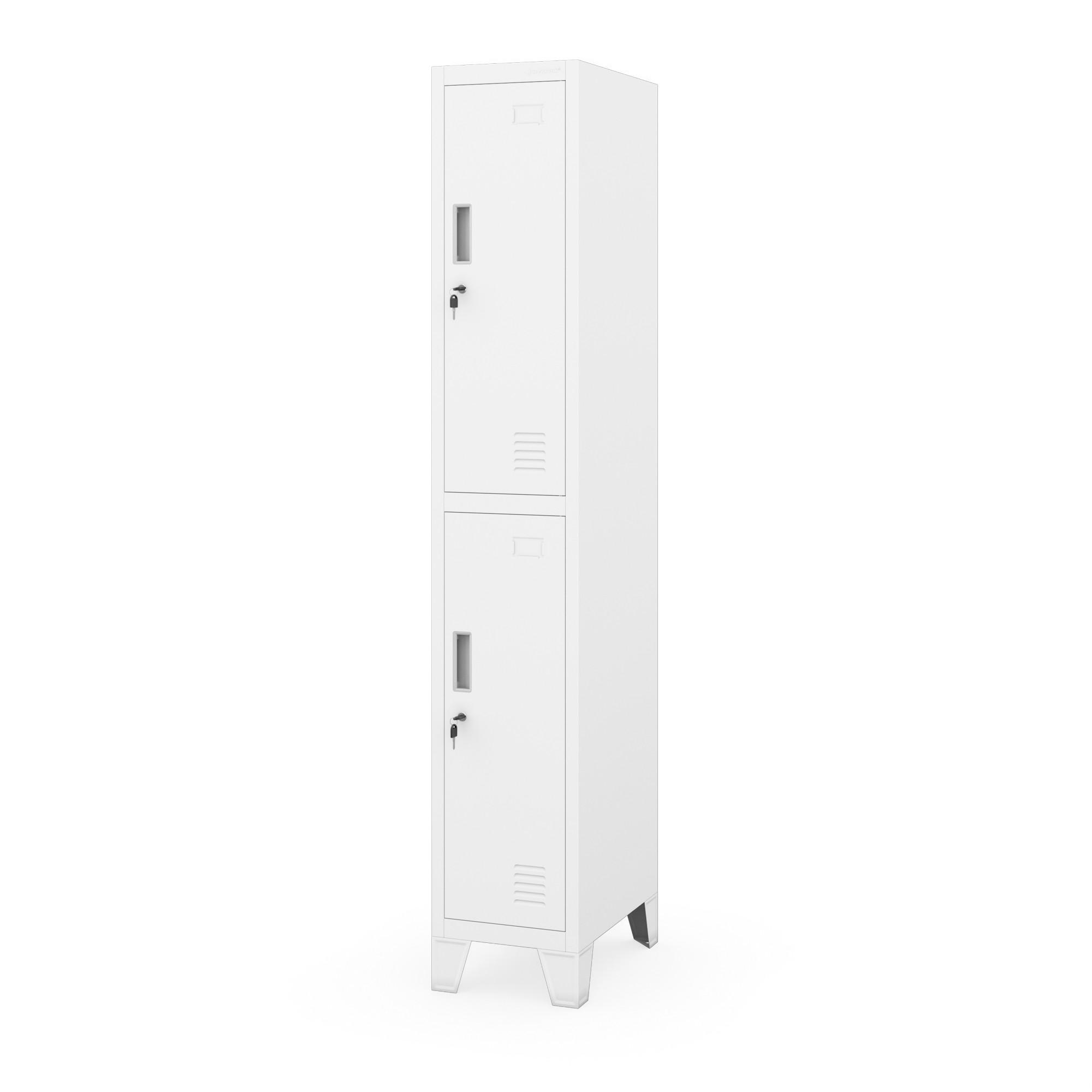 MITARBEITER-GARDEROBENSCHRANK BARTEK 1 PLUS - Weiß, Metall (29/172/45cm)