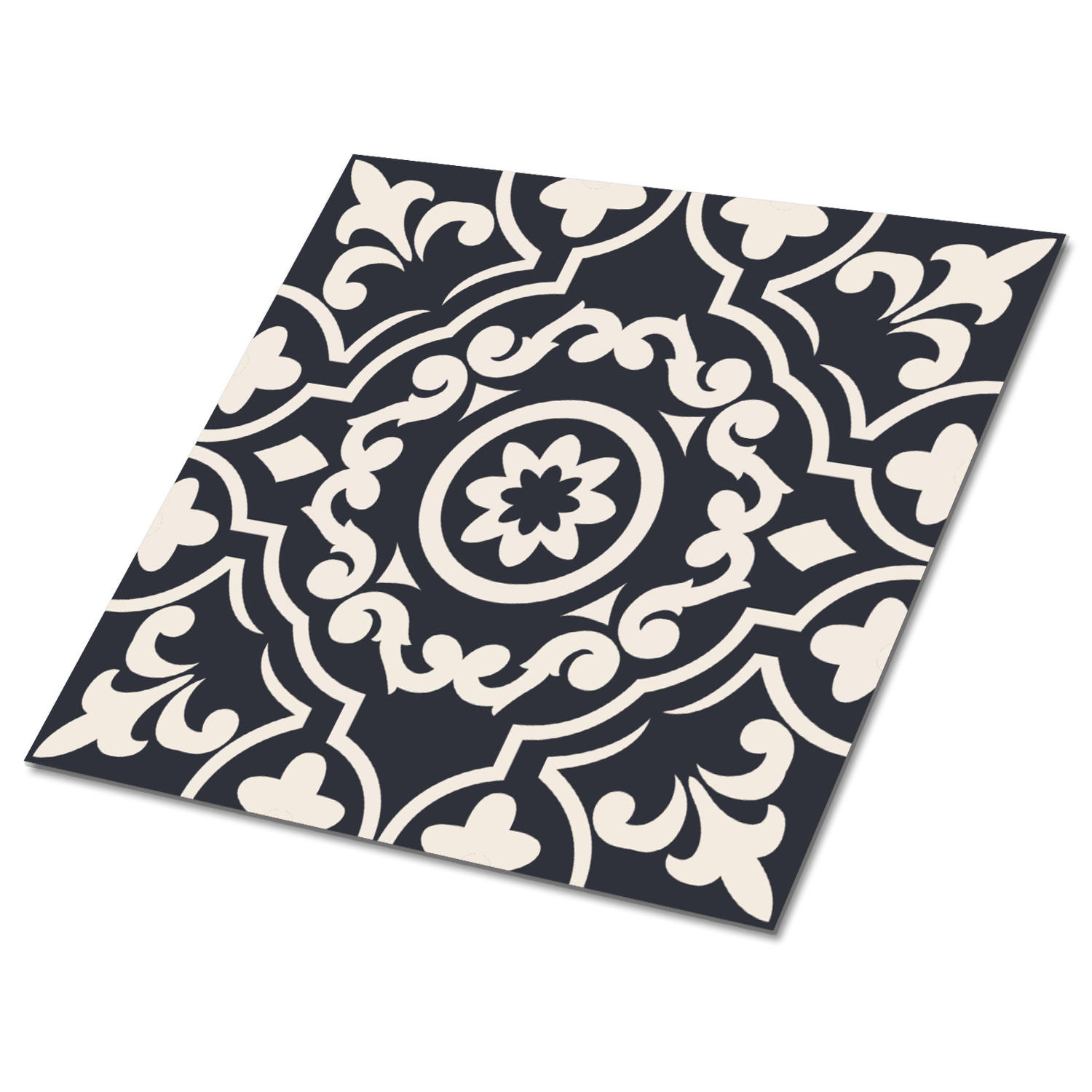 FLIESENAUFKLEBER 9 Stück 30x30 cm selbstklebend Orientalisches Muster - Grau, Textil (30/1.6/30cm) - TULUP