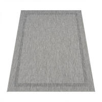 OUTDOOR Teppich Unifarben mit Bordüre Balkon, Terrasse schmutzabweisend Grau Läufer 80x150 - Grau, Textil (80/150cm) - KADIMA DESIGN
