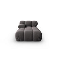 CHAISELONGUE links Bellis aus Samt dunkelgrau - Dunkelgrau, Textil (97/62/157cm) - Micadoni