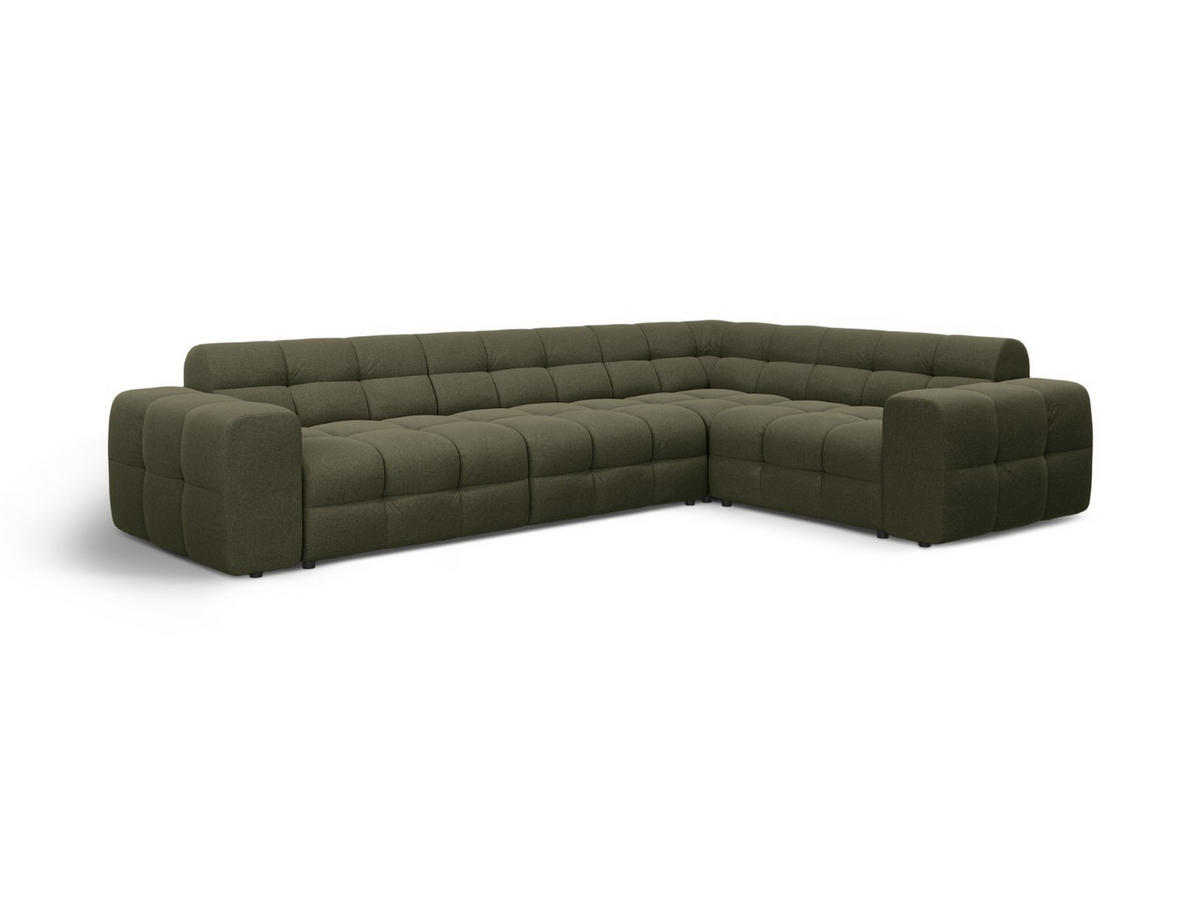 ECKSOFA rechts Kendal aus strukturiertem Stoff amazonasgrün 6 Sitzplätze - Waldgrün, Textil (231/332cm) - Micadoni