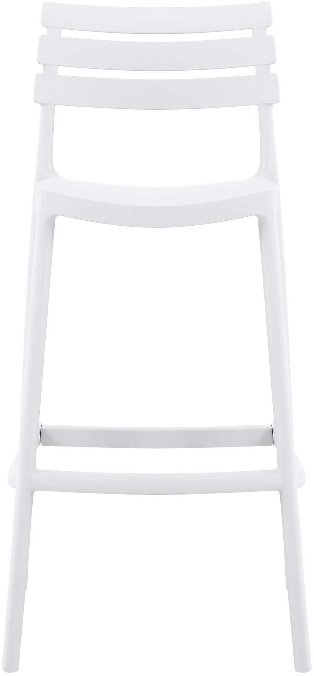 BARHOCKER Nils Lehne 49x50x99cm Kunststoff Weiß Hoher - Weiß, Kunststoff (49/99/50cm) - DELUKE