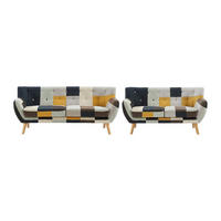 COUCHGARNITUR - 5 Personen - stoff - mehrfarbig Serti - Multicolor, Holz/Textil (188/81/80.5cm) - Vente-Unique