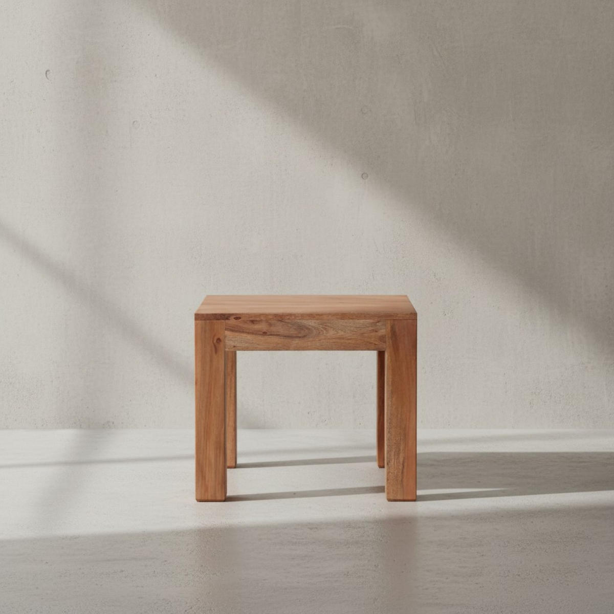 COUCHTISCH Massivholz Handgefertigt Edelholz Design, Beige 45x45x40 cm - Beige, Holz (45/45/40cm) - KADIMA DESIGN