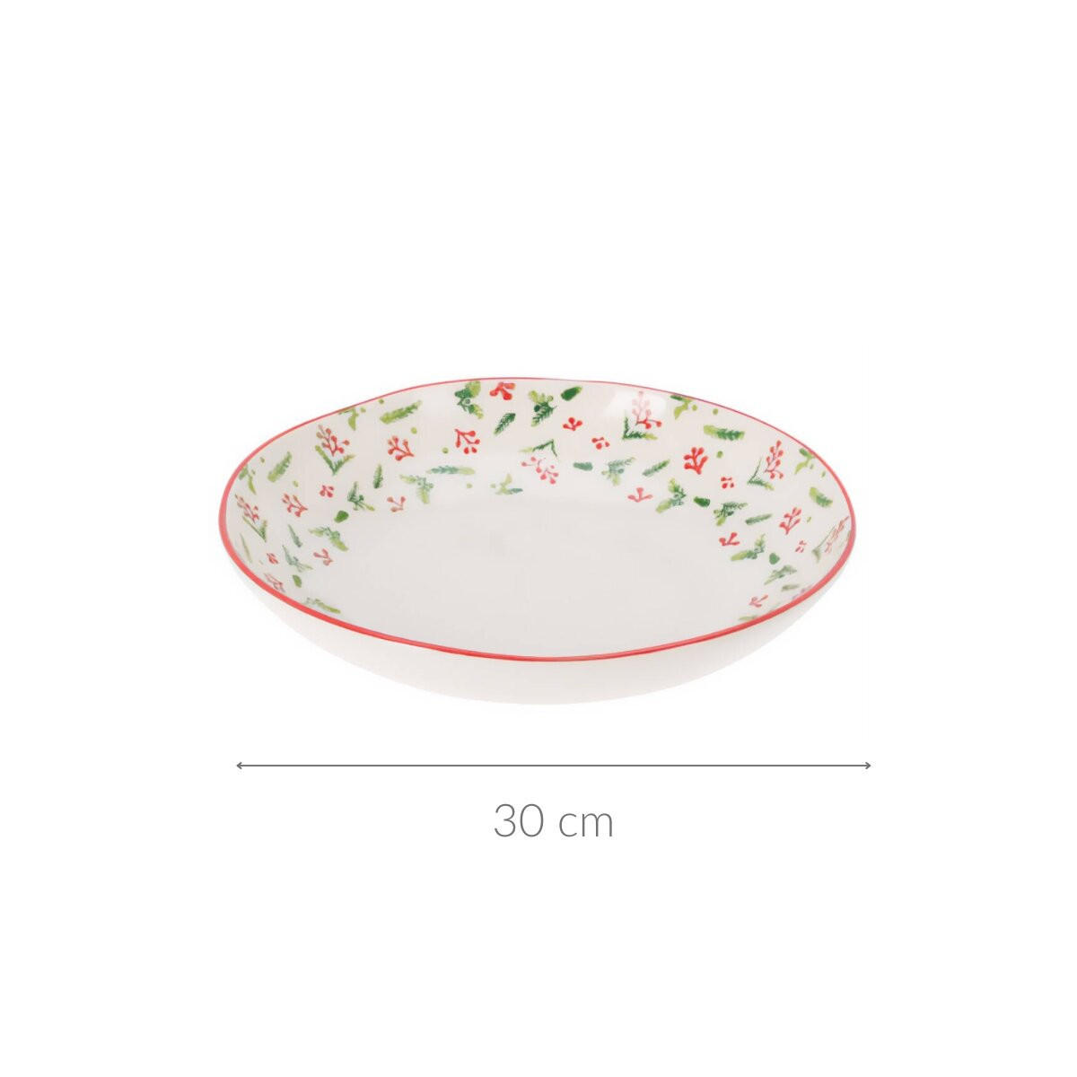 WEIHNACHTSSCHALE Steingut Ø 30 cm - Weiß, Keramik (30/6/30cm) - Home Styling Collection