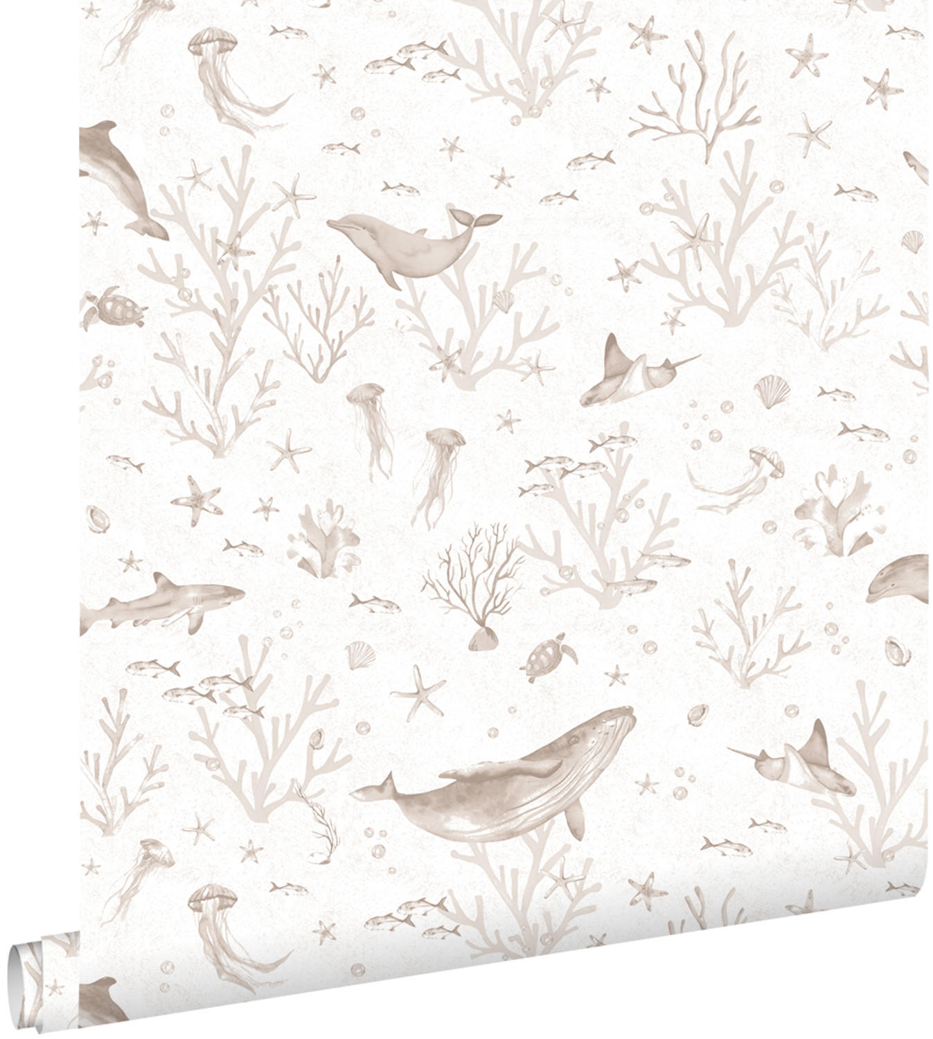 TAPETE Unterwasserwelt 50 x 900 cm - Beige, Papier (50/0.1cm) - ESTAhome