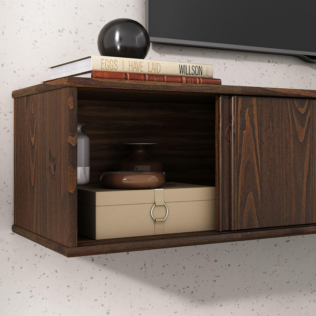 LOWBOARD SIMONA nussbaum - Nussbaumfarben, Holz (175/31/34cm) - IDIMEX