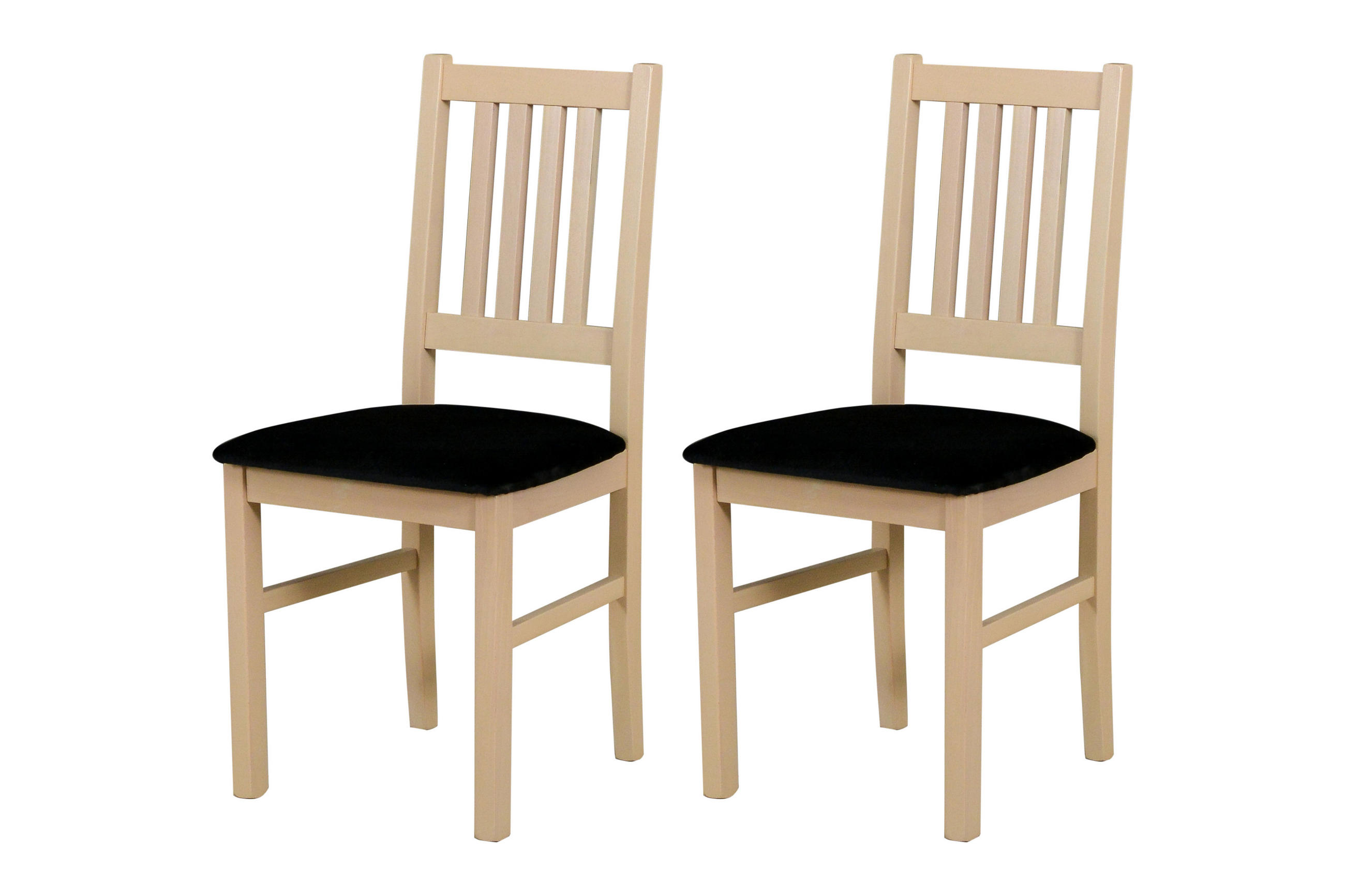 STUHL Bos 1 (2er Set) - Schwarz/Sonoma Eiche, Holz (43/94/40cm) - Leaf Design