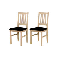 STUHL Bos 1 (2er Set) - Schwarz/Sonoma Eiche, Holz (43/94/40cm) - Leaf Design