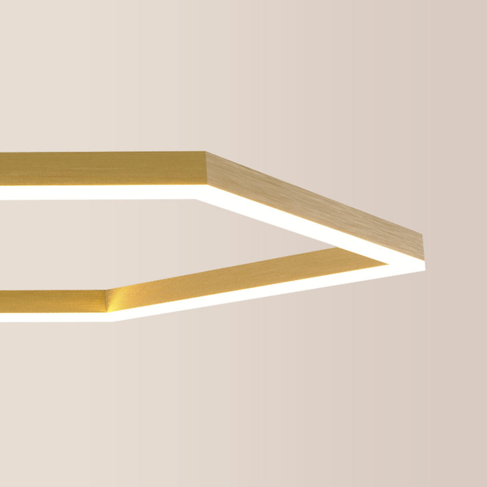 LED-DECKENLAMPE Hexa Gold Ø 60cm - Goldfarben, Metall (60.0/5.5cm) - s.luce
