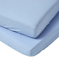 BABY-SPANNBETTLAKEN 2er-Set, Ägyptische Baumwolle, 60/120 cm - Blau, Textil (60/120cm) - Homescapes
