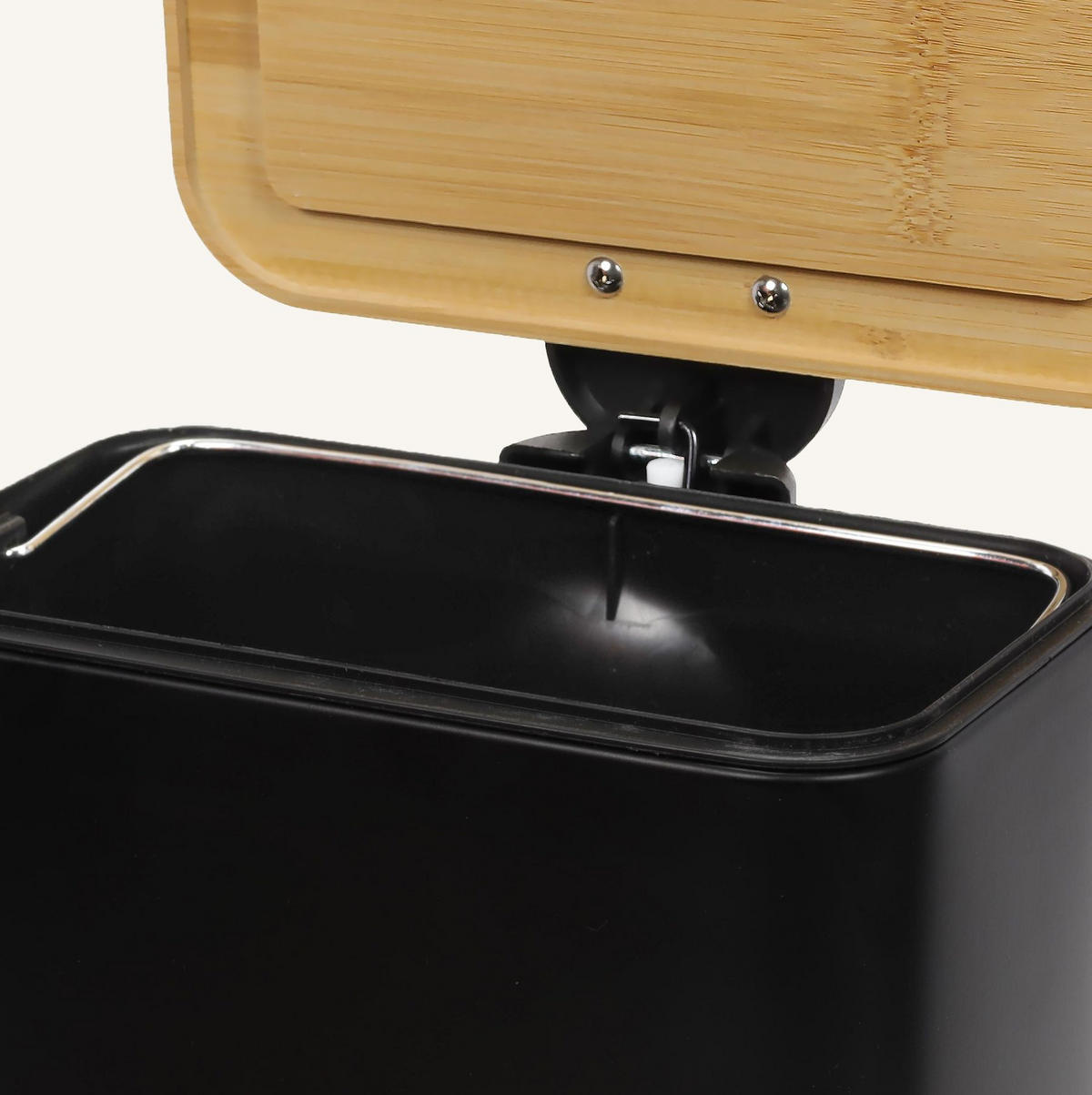TRETEIMER Bambus Zetru 5 l - Schwarz, Metall (22.5/28/20cm) - NUXIO