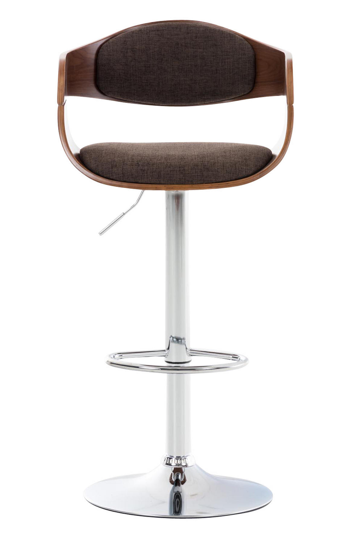 BARHOCKER 2er Set Stoff walnuss/braun - Chromfarben/Walnussfarben, Textil/Metall (50/88/48cm) - CLP
