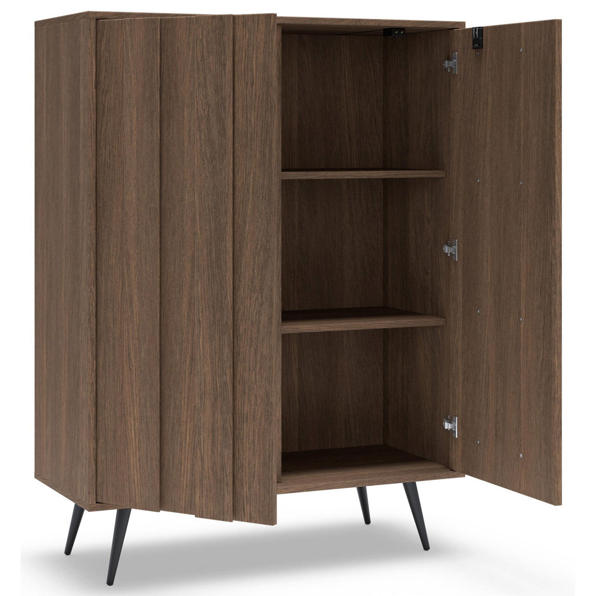 KOMODA Amaro, dub, 93 cm - černá/barva dubu, kov/kompozitní dřevo (93.5/125.6/40cm) - Selsey