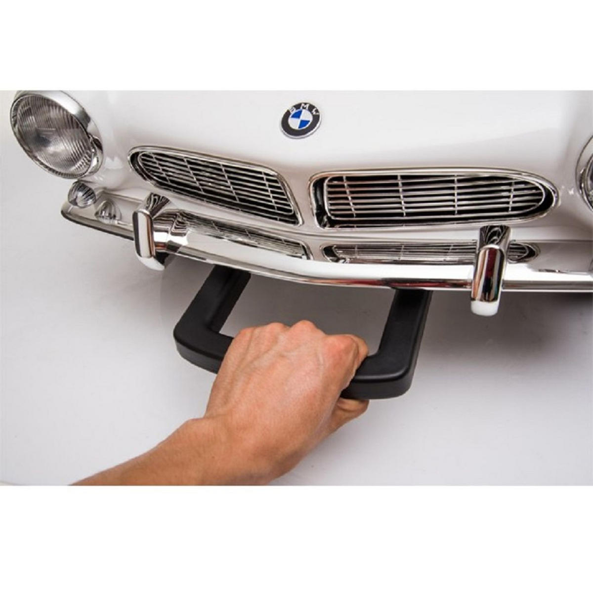 KINDER ELEKTROAUTO BMW 507 Oldtimer EVA-Gummireifen, lizenziert, 2x 35-W-Motoren, Kunstledersitz - Weiß, Kunststoff (115/55/50cm) - Es-Toys