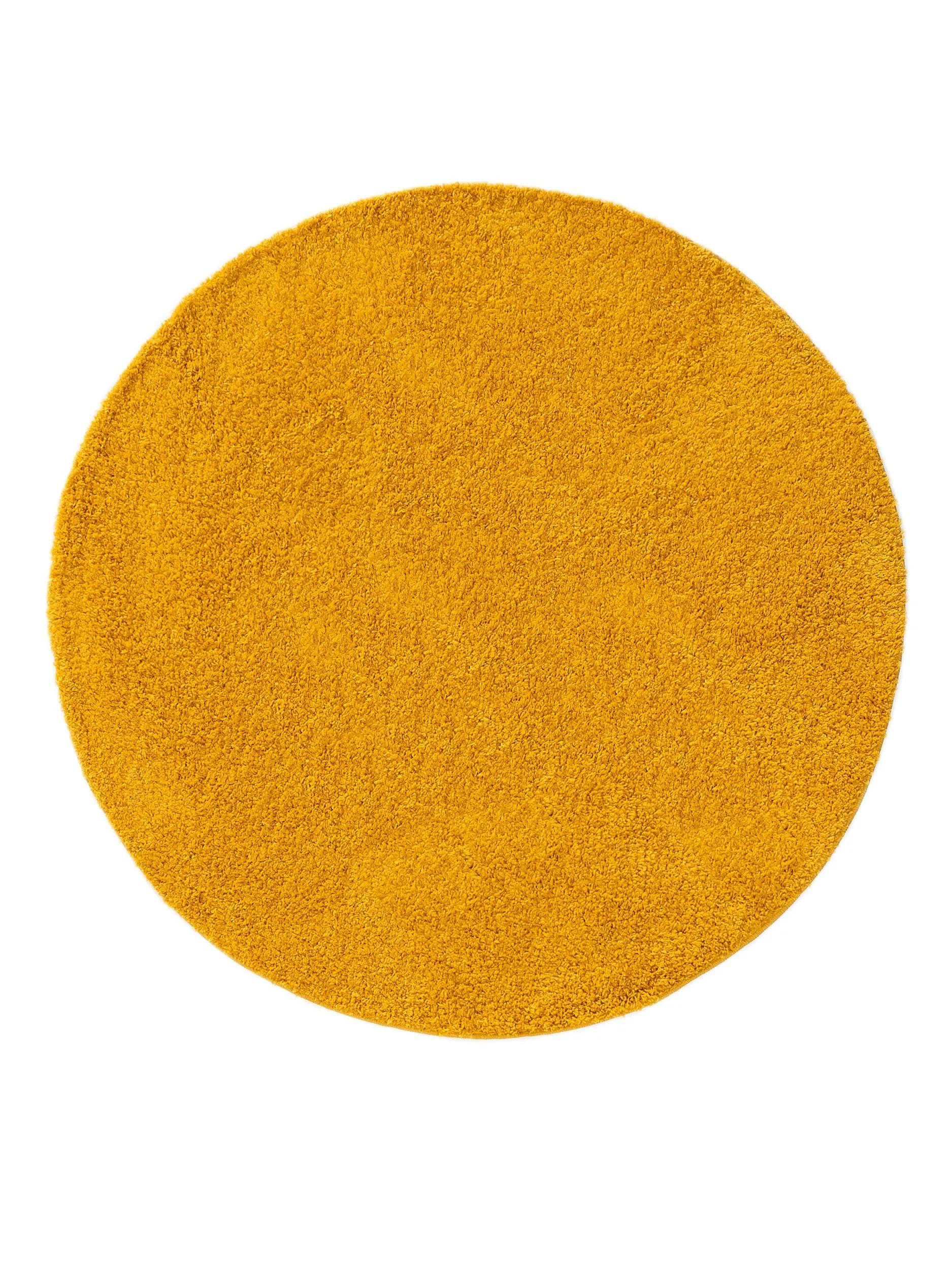 benuta Hochflorteppich Gelb 160x160 cm