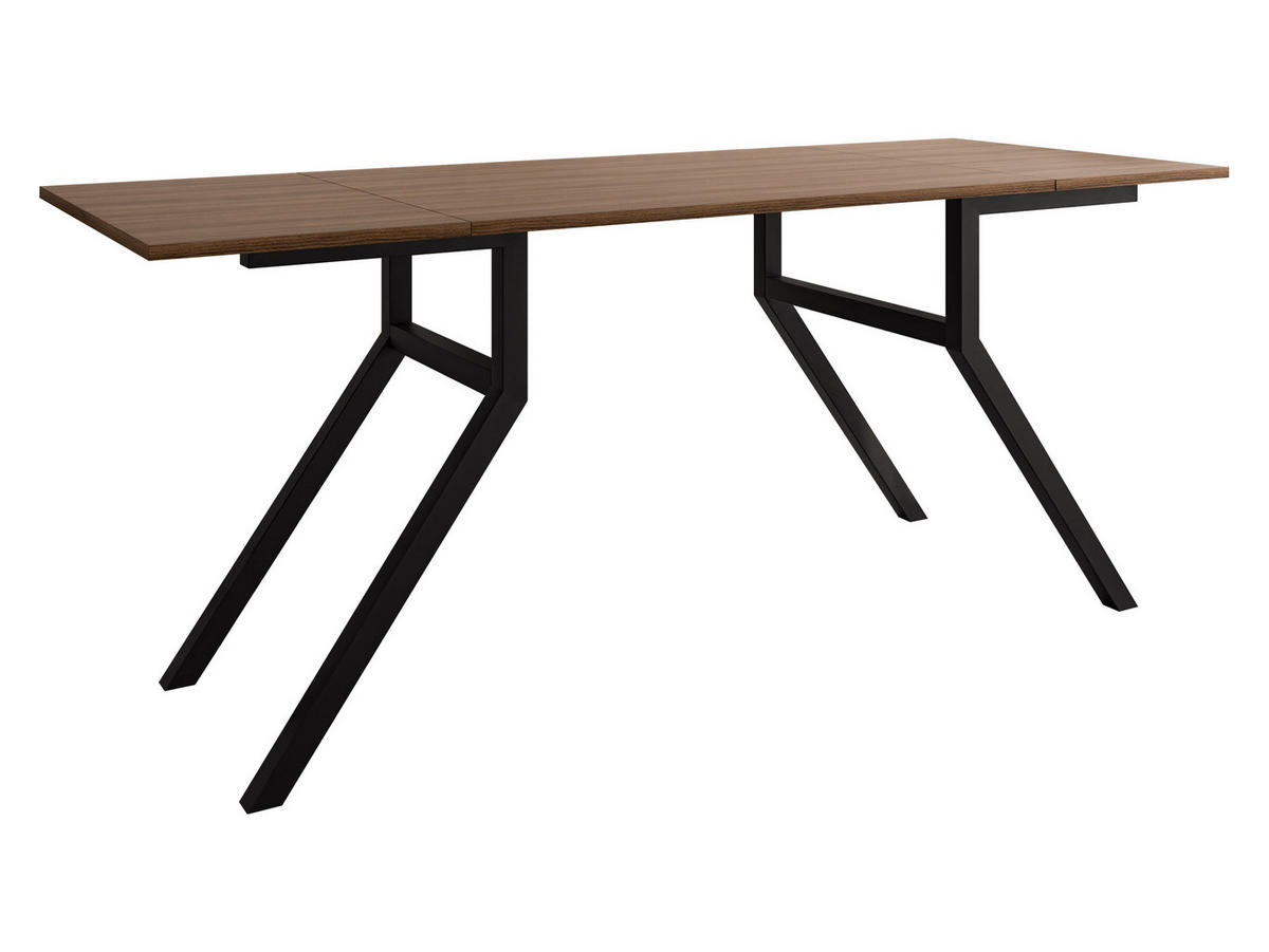 2-IN-1 COUCHTISCH UND ESSTISCH Xena Bis - Nussbaumfarben/Schwarz, Holzwerkstoff/Metall (70/100/45cm) - MIRJAN24