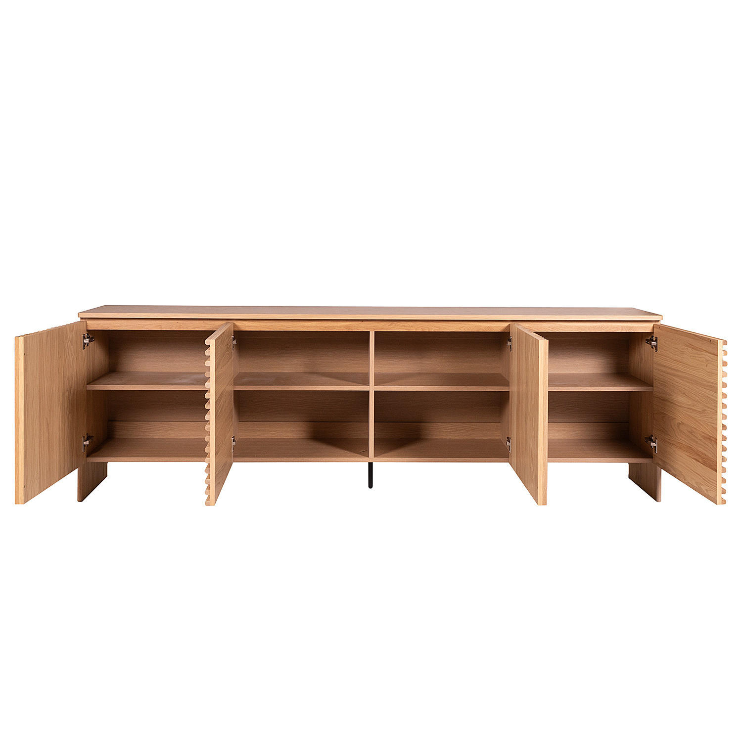SIDEBOARD - Akazie massiv / Eisen, 230 cm - Eichefarben, Holzwerkstoff (231/75/40cm) - home24