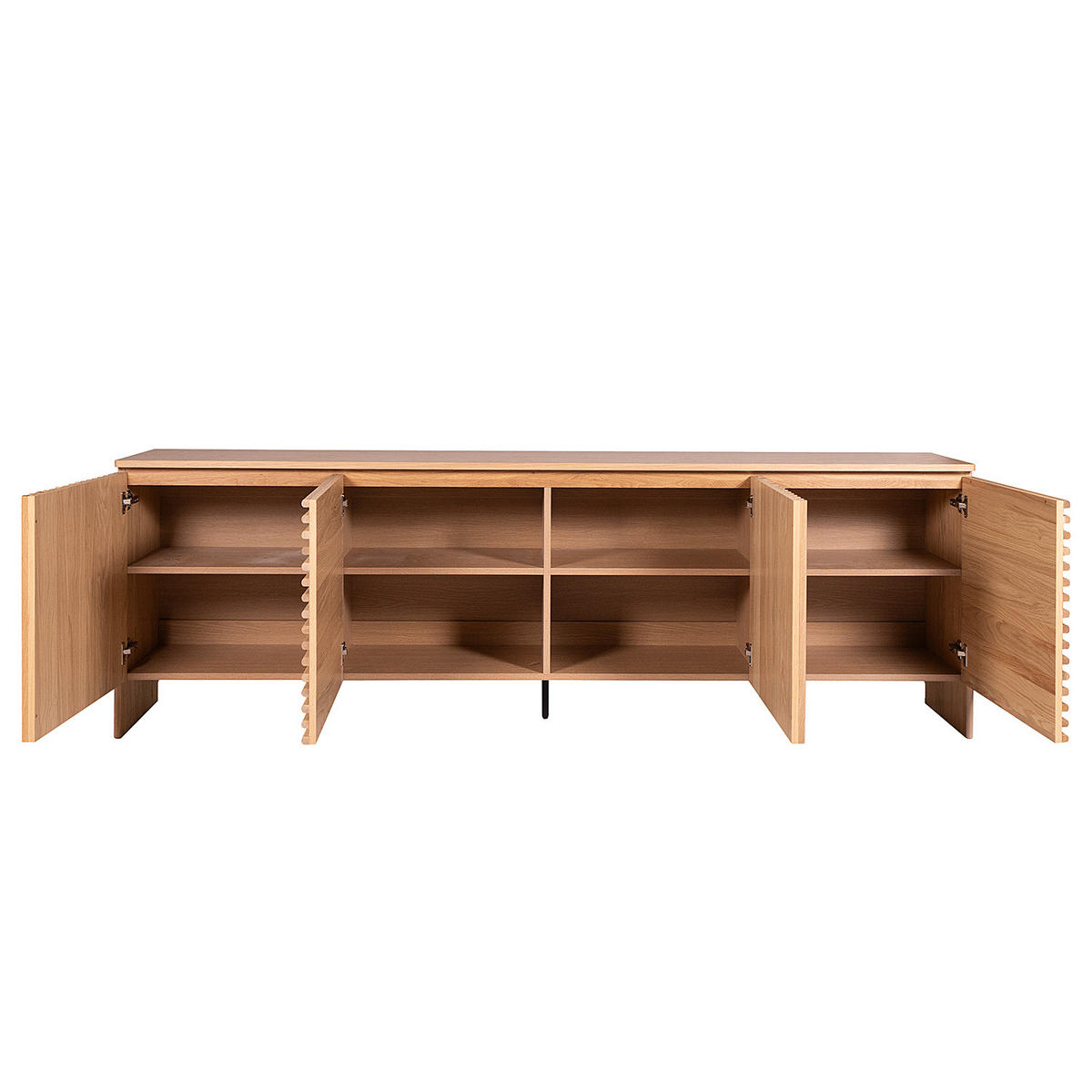 SIDEBOARD - Akazie massiv / Eisen, 230 cm - Eichefarben, Holzwerkstoff (231/75/40cm) - home24