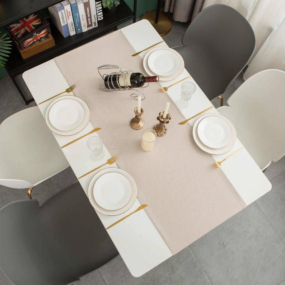 TISCHLÄUFER modern abwaschbar, wasserabweisend, Lotuseffekt, 40x180 cm, Beige - Beige, Textil (40/180cm)