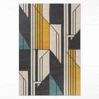 TEPPICH 100x150 cm Geometrisch Abstraktes Lineares Vintage Muster - Sandfarben, Kunststoff (100/150cm) - Wallfluent