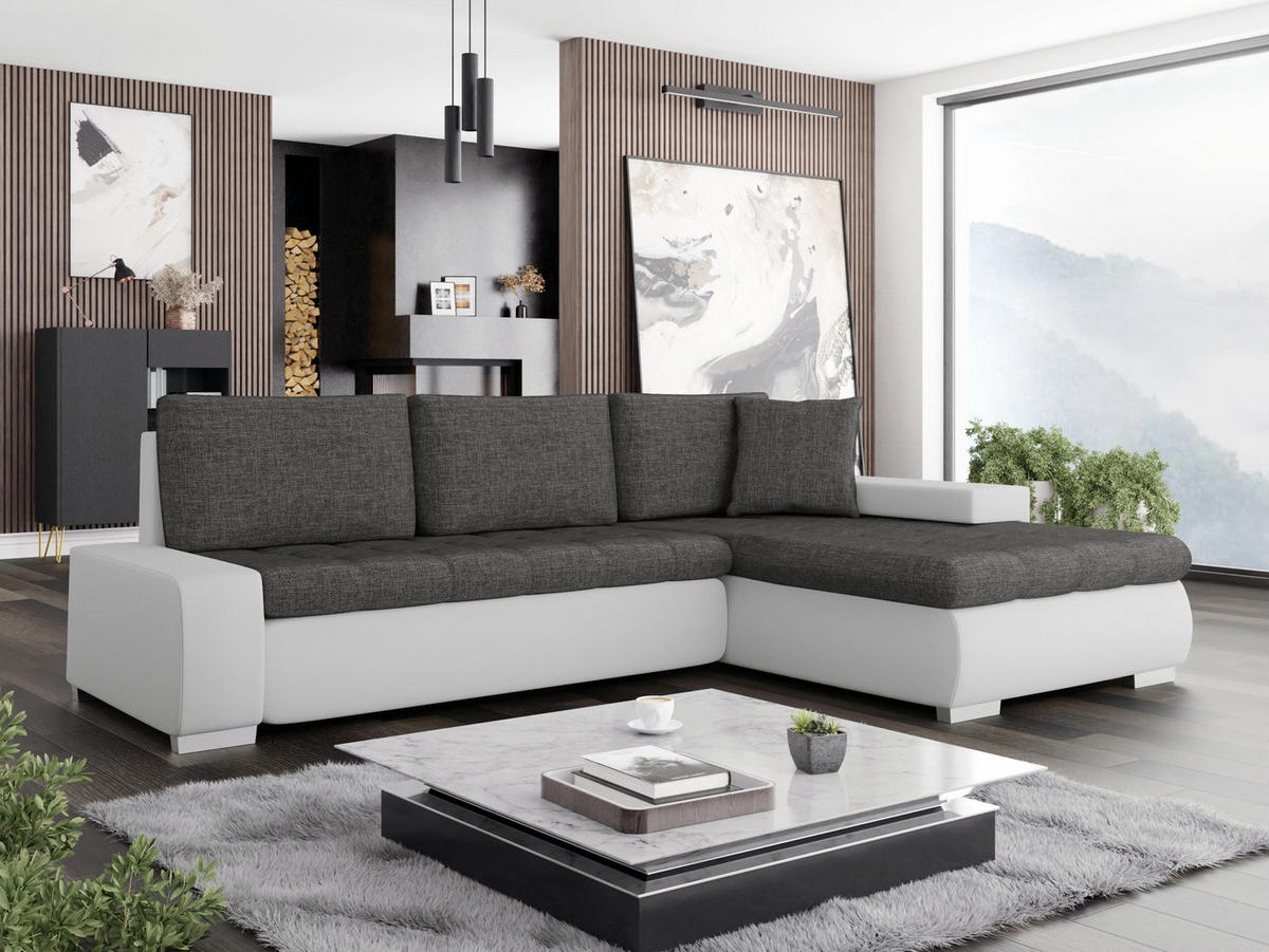 ECKSOFA Orkan Mini Lux - Weiß, Holz/Textil (265/185cm) - MIRJAN24
