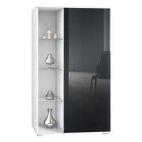 VITRINE Davos Schwarz Hochglanz - Schwarz Hochglanz, Holzwerkstoff (71.5/134/35cm) - Vladon
