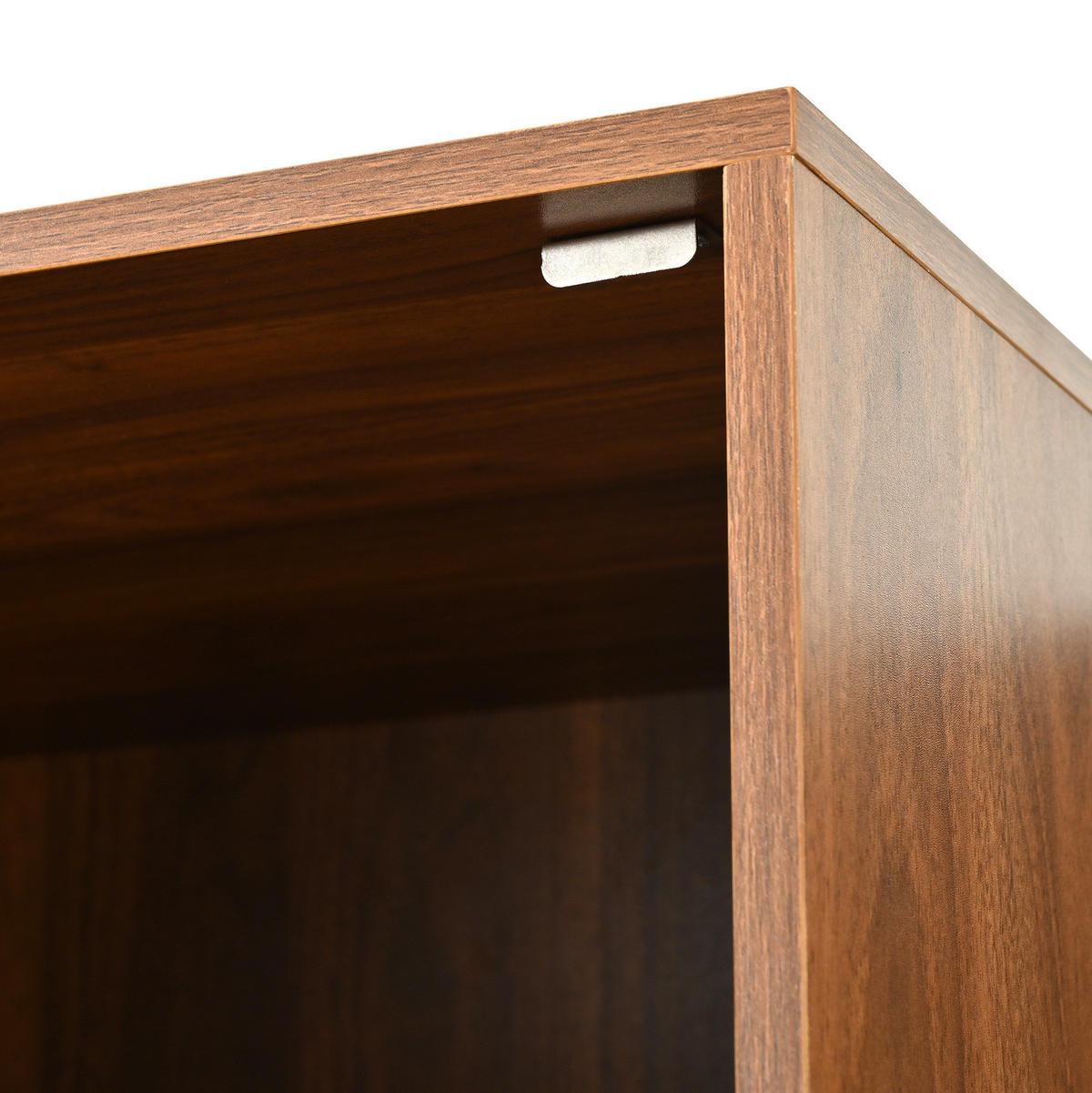 GARDEROBE 110/190/38 cm Walnuss/Weiß aus MDF und Spanplatte mit Spiegel und LED-Beleuchtung - Walnussfarben, Holzwerkstoff (38/190/110cm) - OKMYHOME