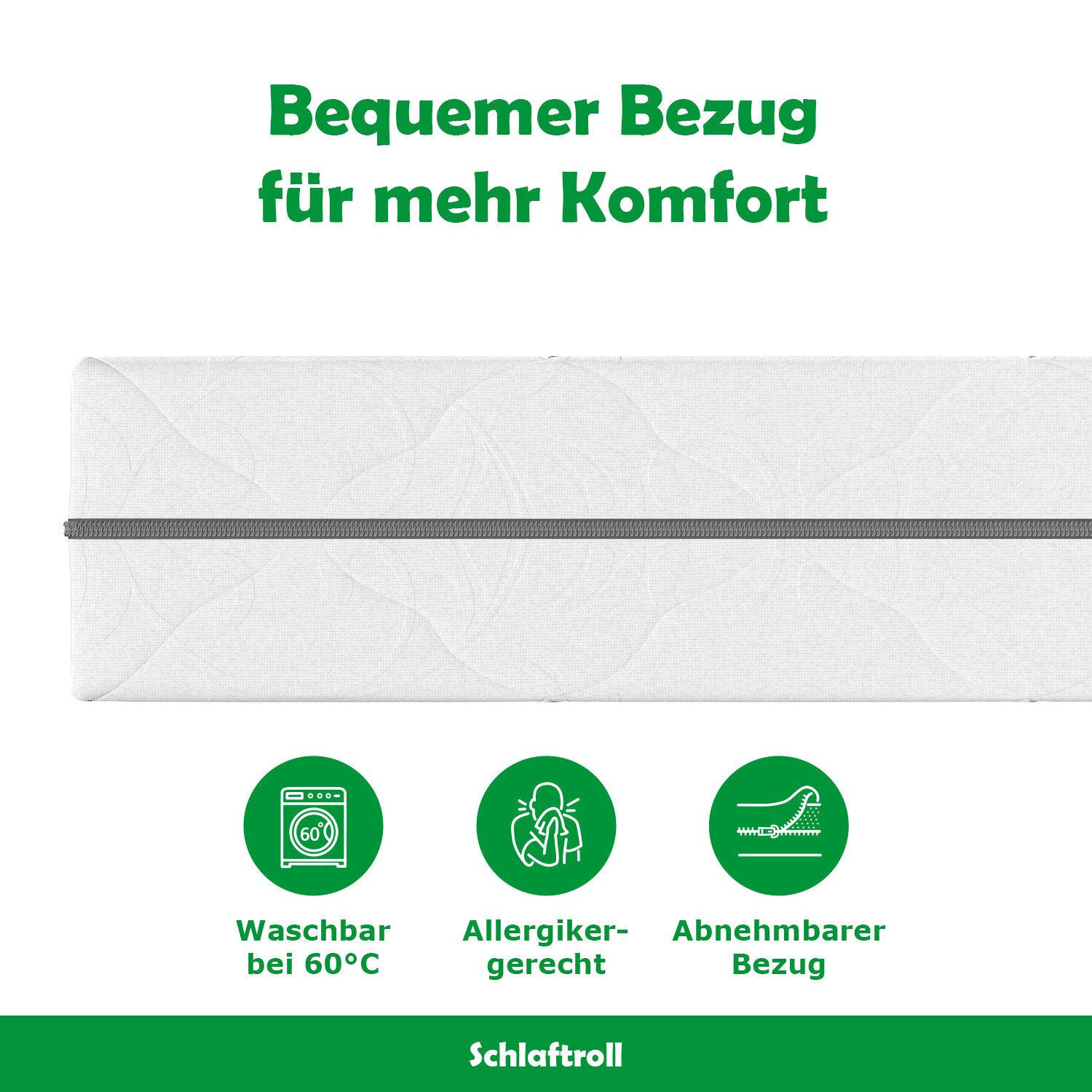 TASCHENFEDERKERNMATRATZE mit Kaltschaum Schicht Härtegrad H2 / H3 90 x 200 cm - Weiß, Textil (90/200cm) - Schlaftroll